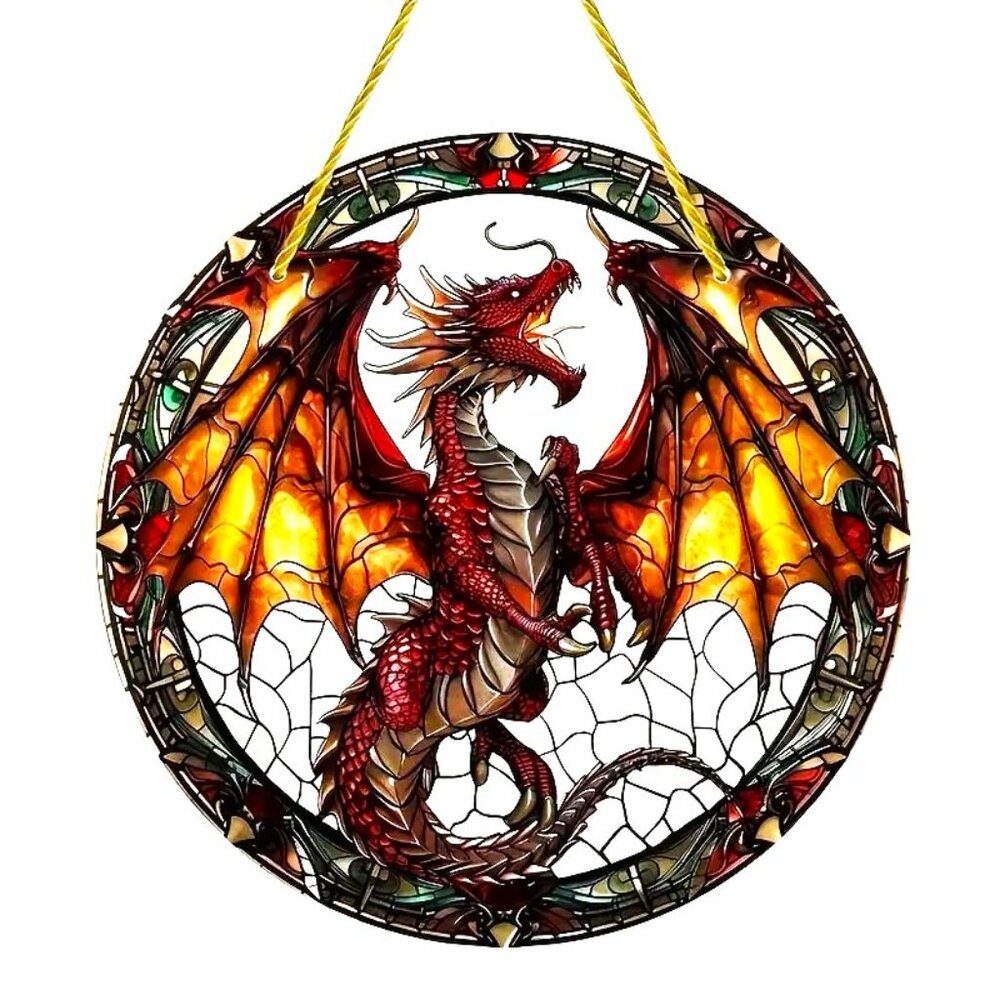 Suncatcher Dragon Wyvern Fantasy Magic Window Decor Art Colorful In/Outdoor - Picture 6 of 7